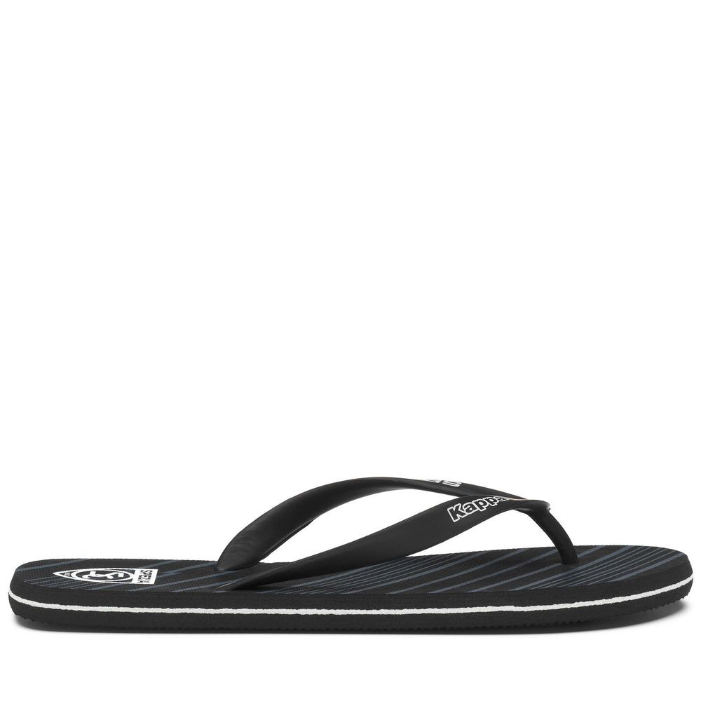 Black and white Unisex Flip-Flops with Team Logo 02