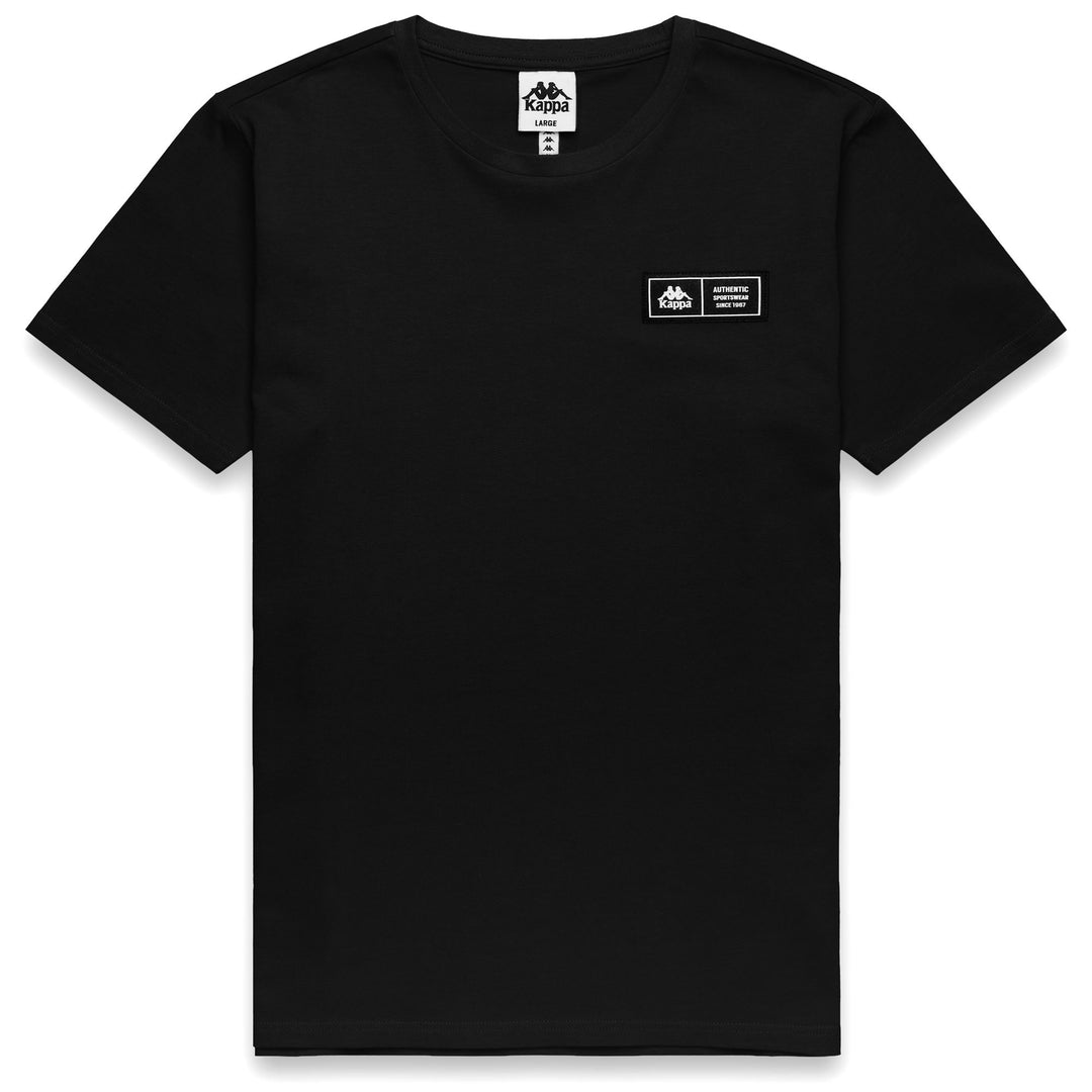 T-shirt sportiva da uomo nera, vestibilità regolare, in cotone. 01