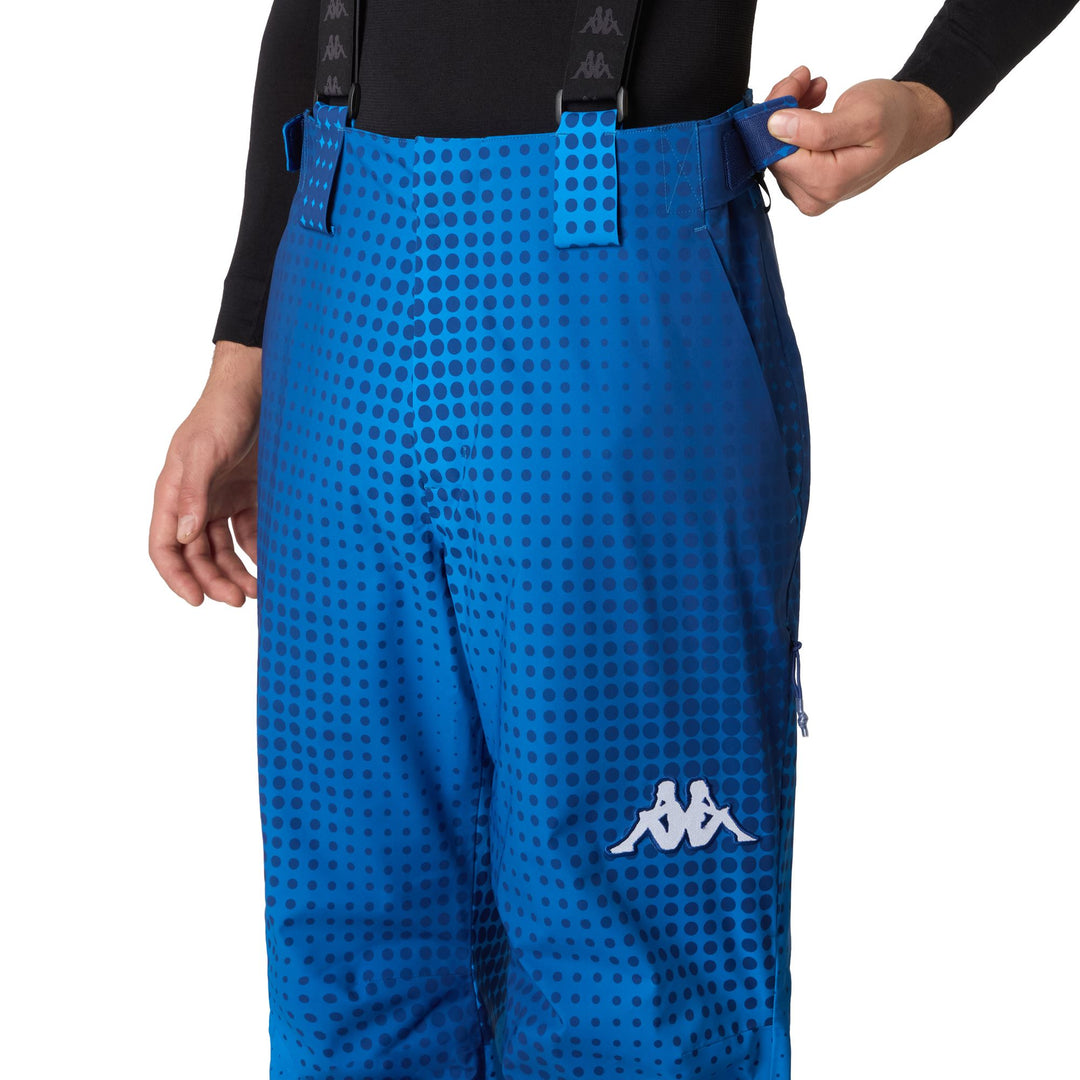 Blue Men's Insulated Waterproof Ski Trousers with Suspenders main