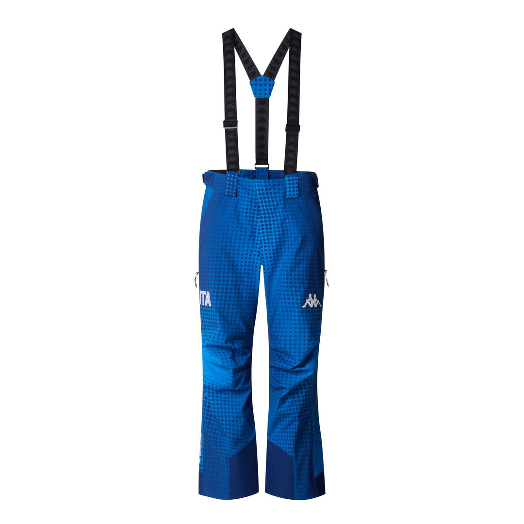 Blue Men's Insulated Waterproof Ski Trousers with Suspenders main
