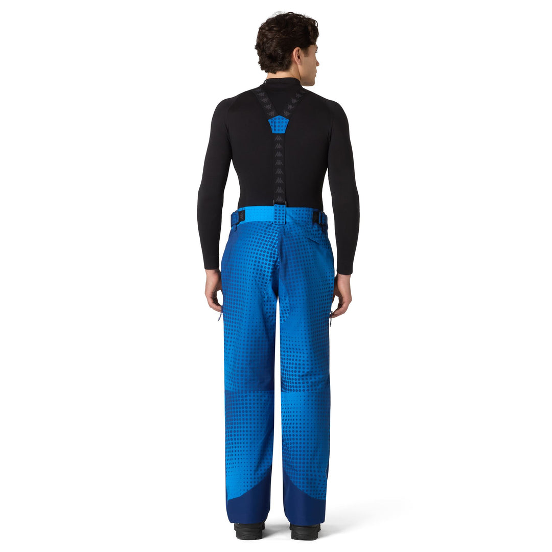 Blue Men's Insulated Waterproof Ski Trousers with Suspenders main