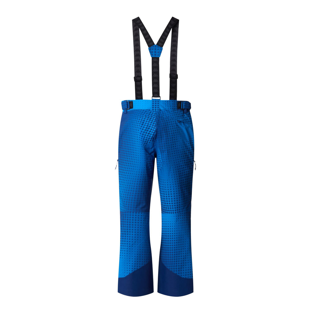 Blue Men's Insulated Waterproof Ski Trousers with Suspenders main