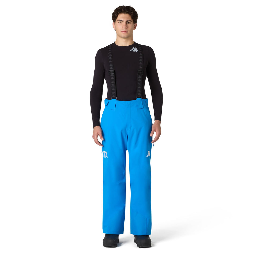 Blue Men's Insulated Ski Pants with Waterproof Fabric main