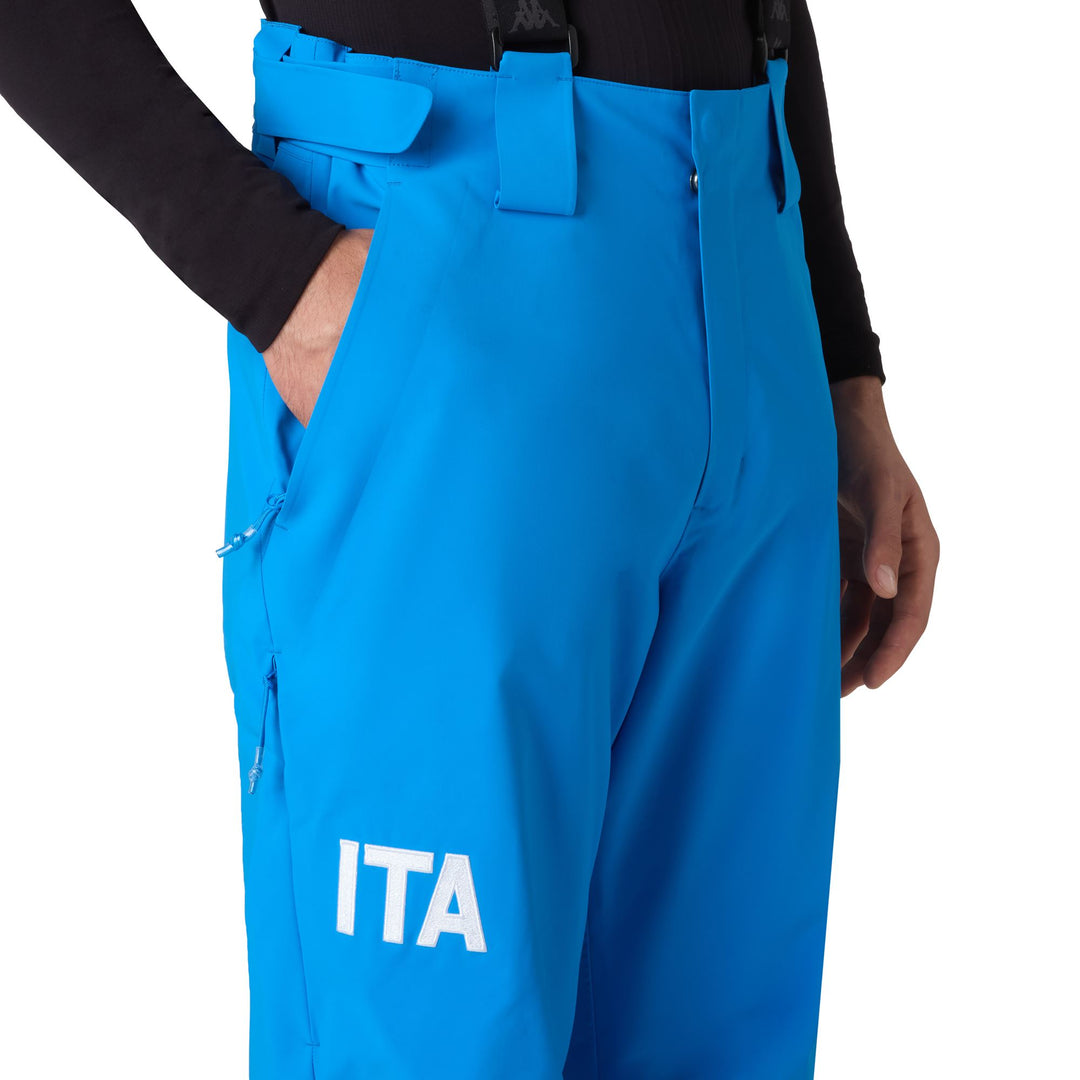 Blue Men's Insulated Ski Pants with Waterproof Fabric main