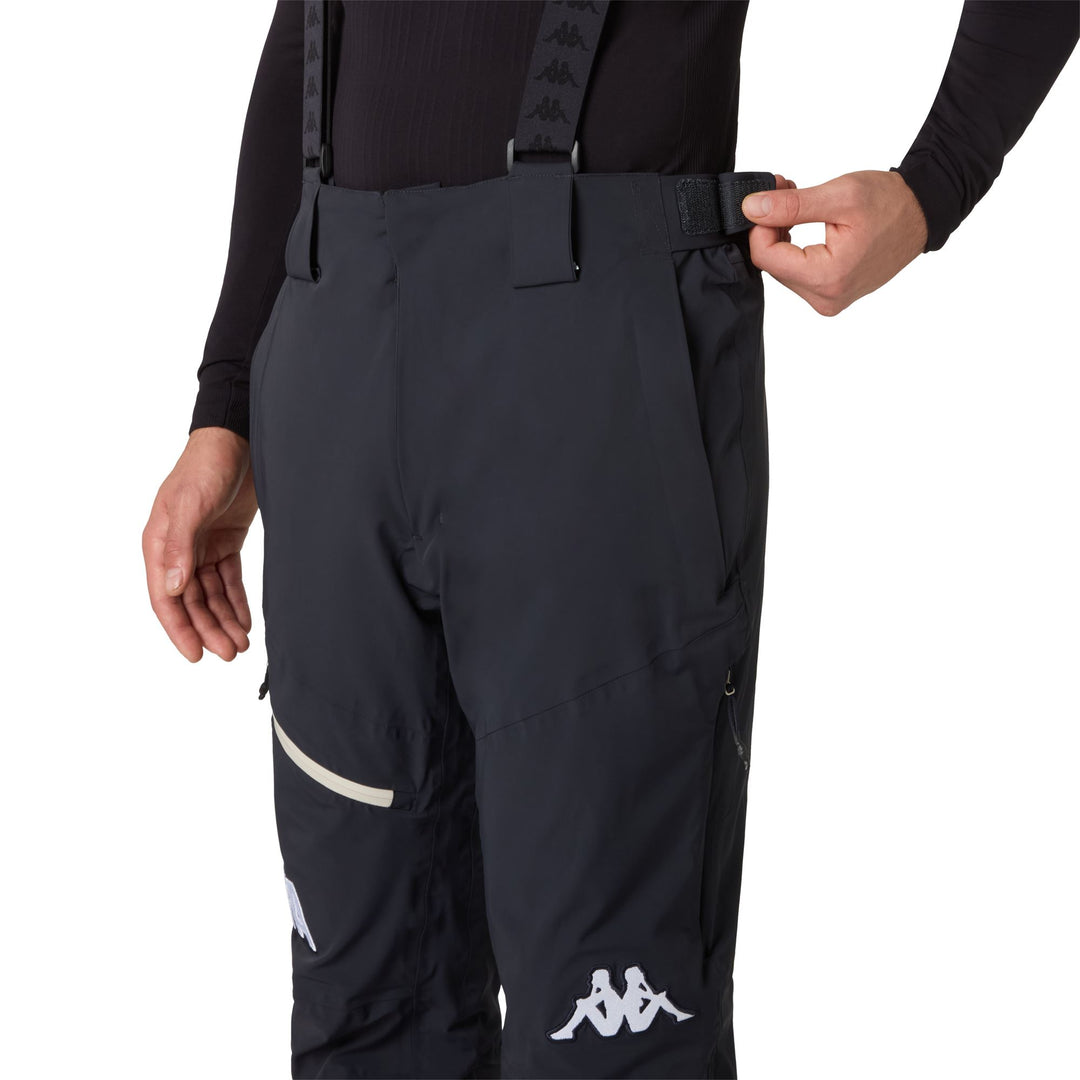 Blue Men's Ski Pants with Insulation and Detachable Suspenders main