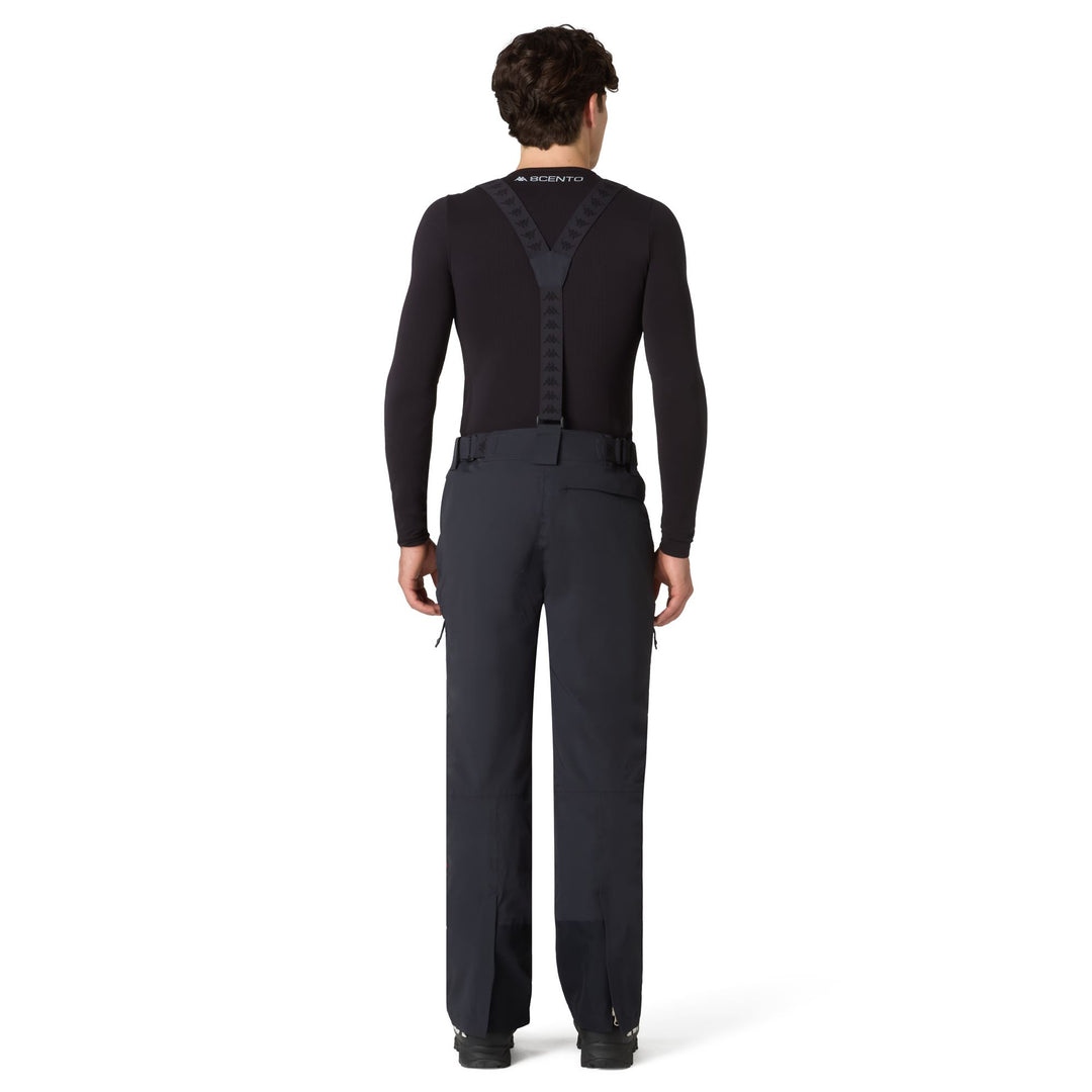 Blue Men's Ski Pants with Insulation and Detachable Suspenders main
