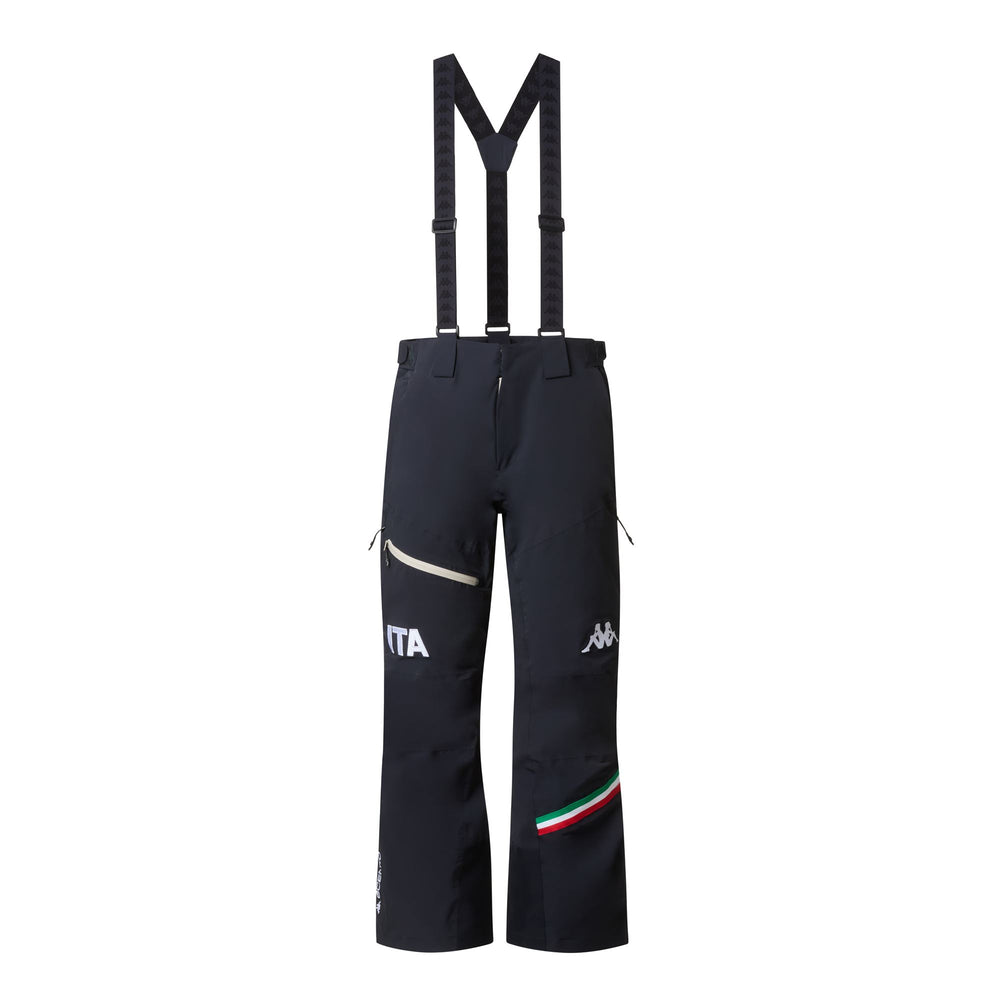 Blue Men's Ski Pants with Insulation and Detachable Suspenders 02