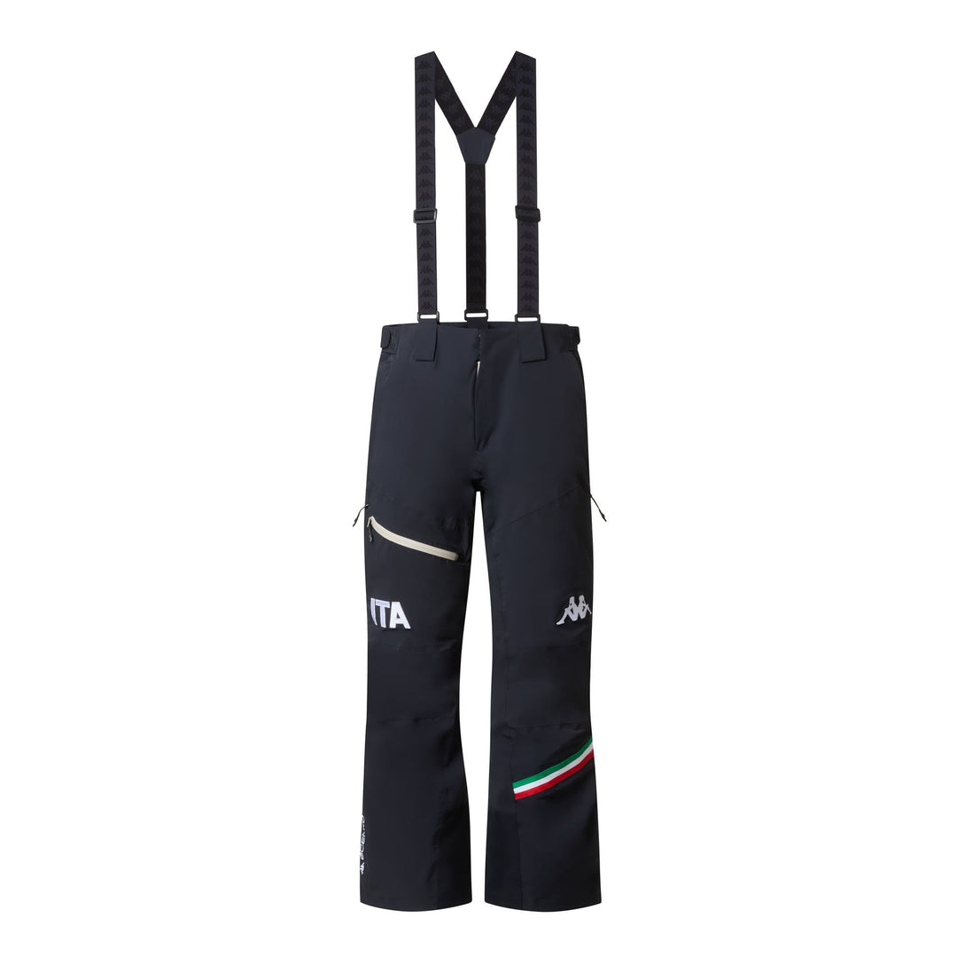 Blue Men's Ski Pants with Insulation and Detachable Suspenders main