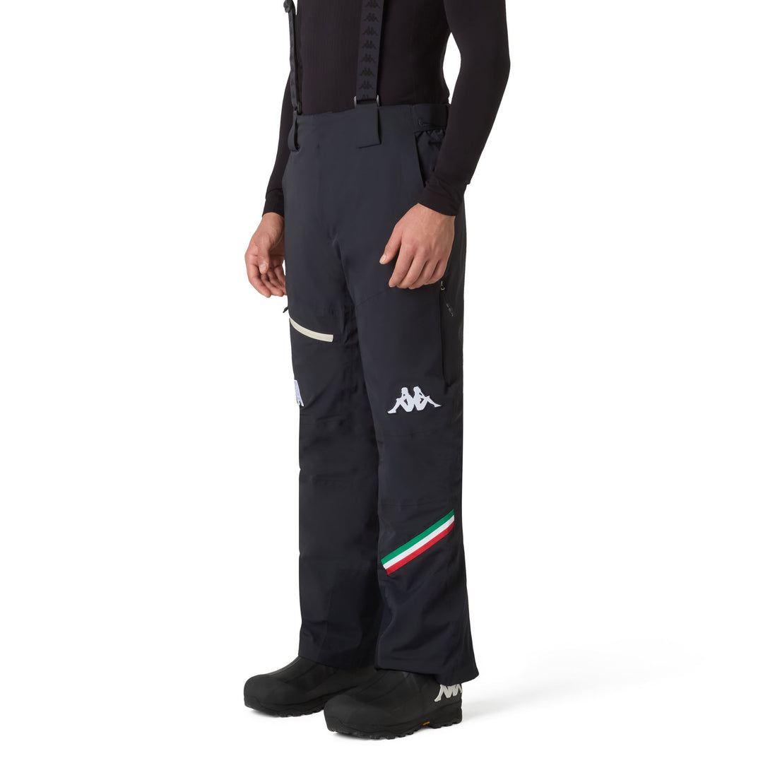 Blue Men's Ski Pants with Insulation and Detachable Suspenders 01