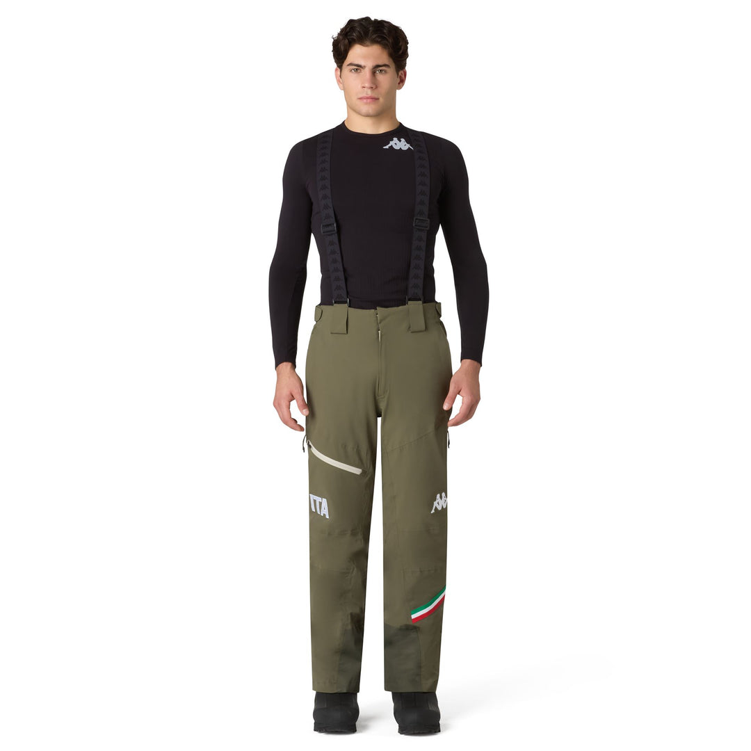 Green Men's Insulated Ski Pants with Waterproof Fabric main