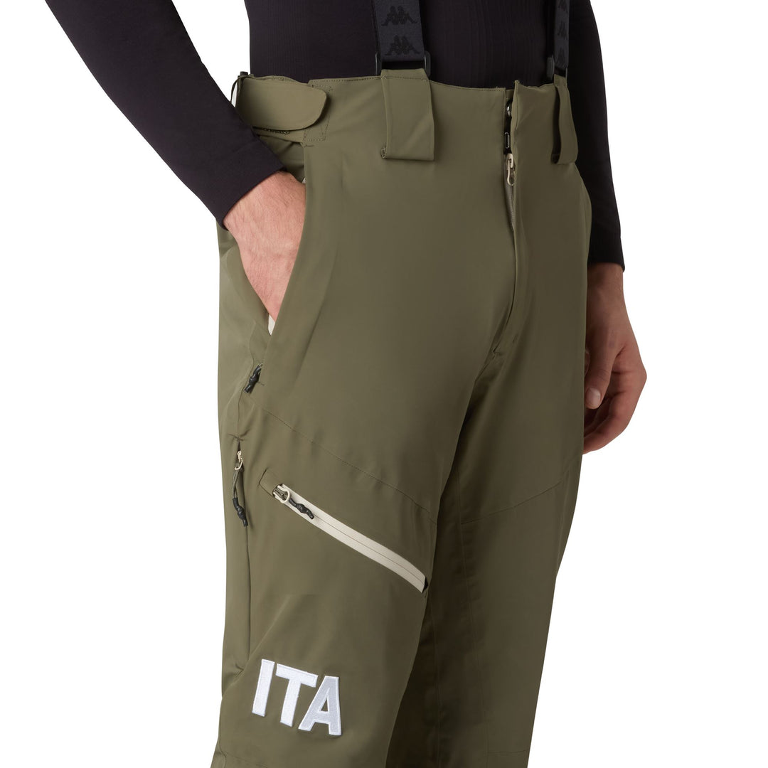 Green Men's Insulated Ski Pants with Waterproof Fabric main