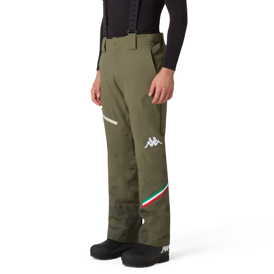 Green Men's Insulated Ski Pants with Waterproof Fabric 01