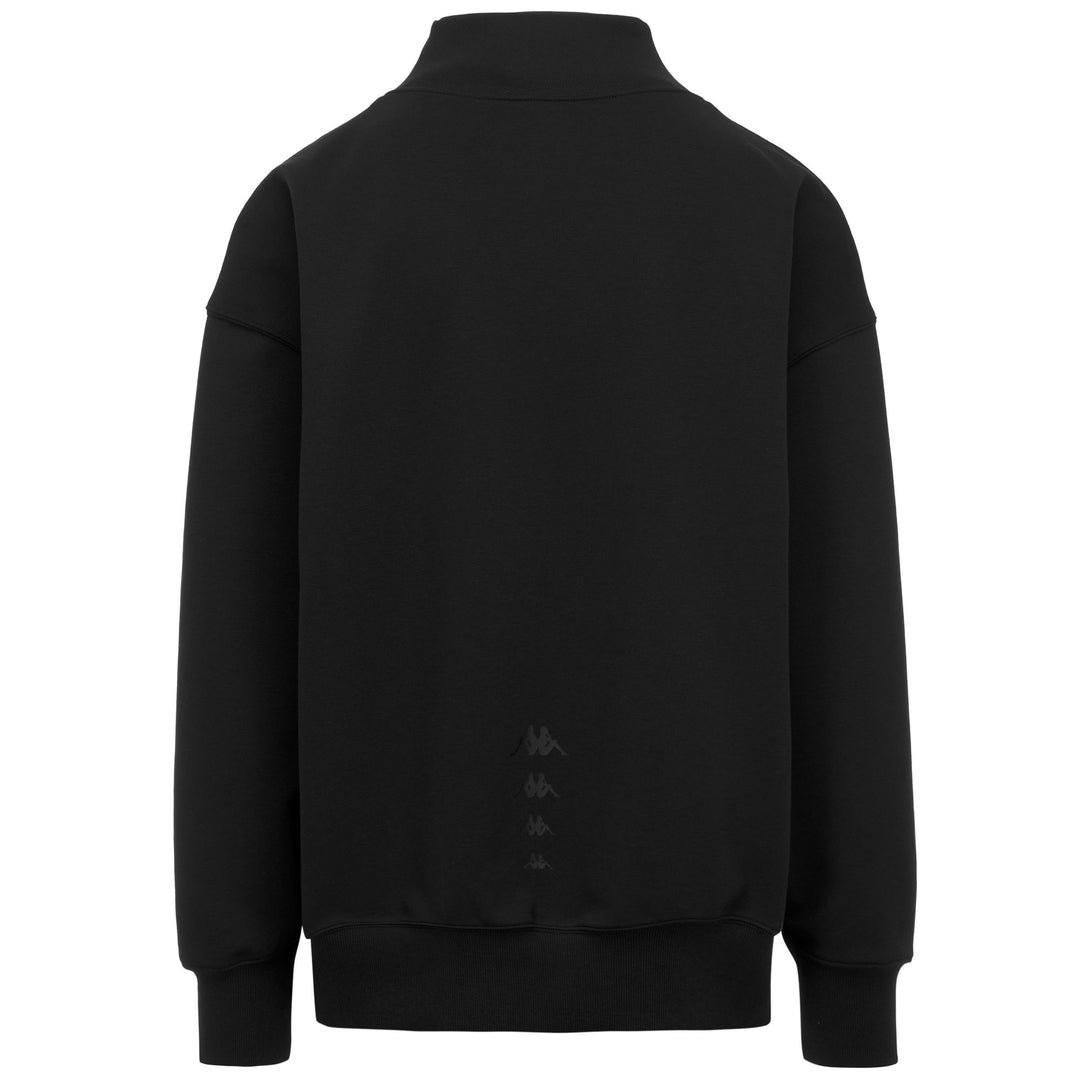 Black Men's Oversized Fleece Jumper with Half-Zip Opening main