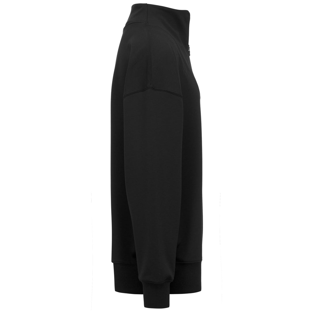 Black Men's Oversized Fleece Jumper with Half-Zip Opening main