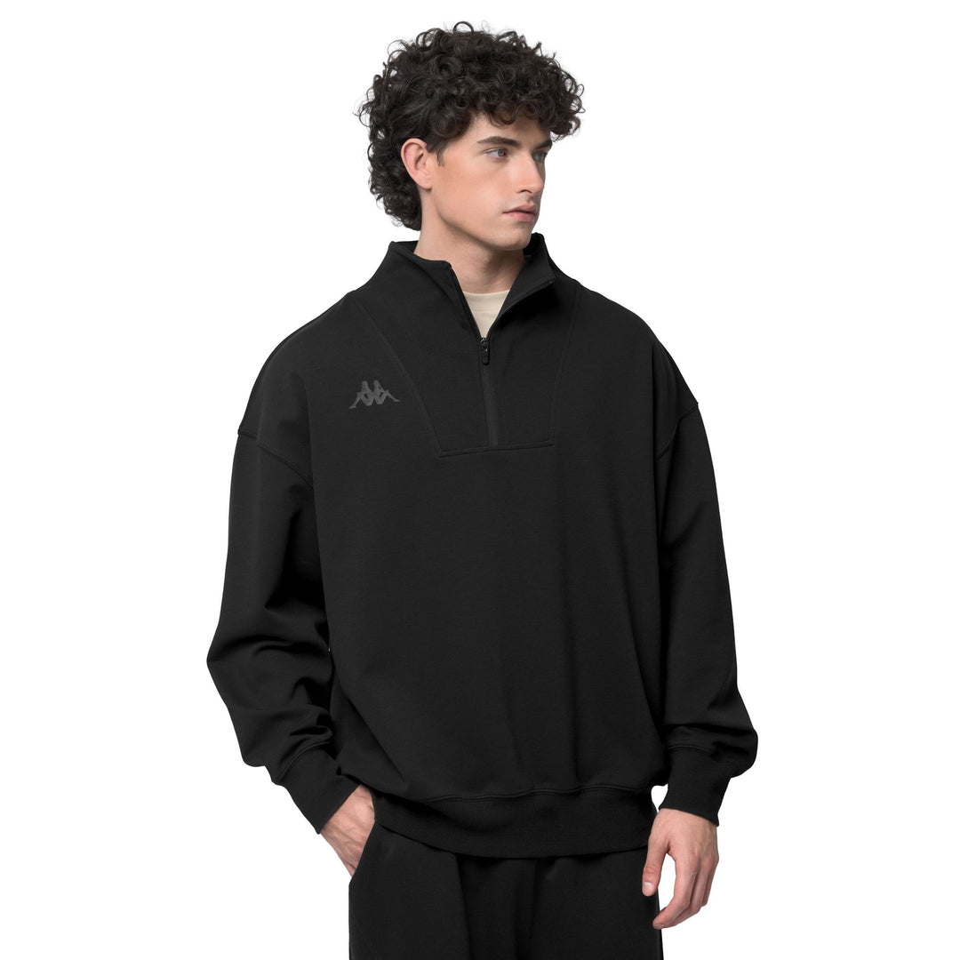Black Men's Sportswear Fleece Sweatshirt 01