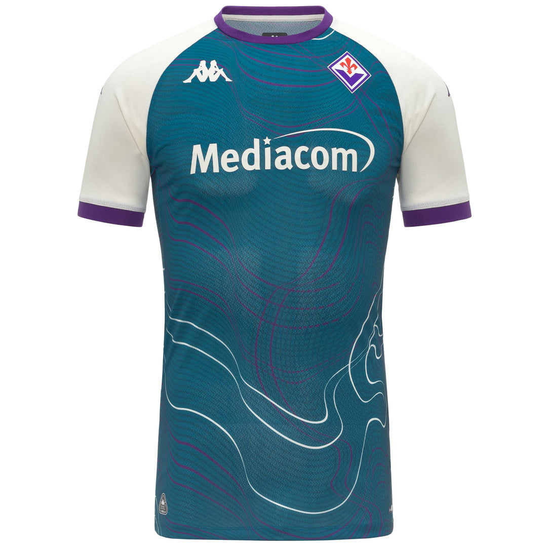 Maillot de football ACF Fiorentina pour homme, coupe ajustée, en tissu recyclé, bleu 01