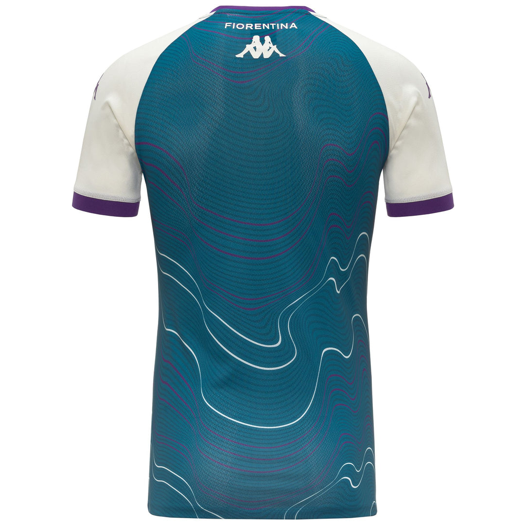 Maillot de football ACF Fiorentina pour homme, coupe ajustée, en tissu recyclé, bleu main