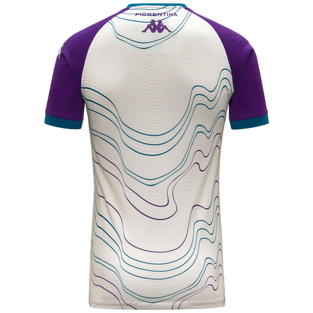 Maillot de football ACF Fiorentina blanc pour homme, coupe ajustée, avant-match main