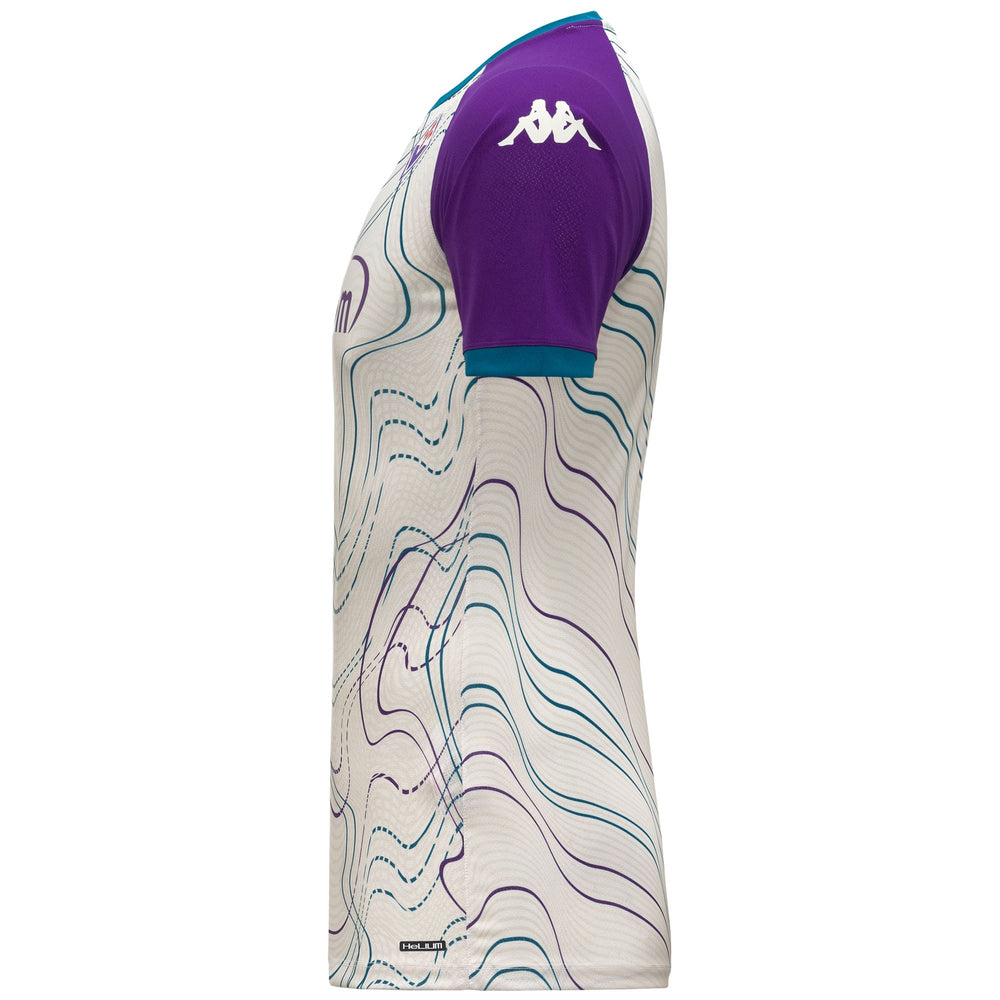 Maillot de football ACF Fiorentina blanc pour homme, coupe ajustée, avant-match 02