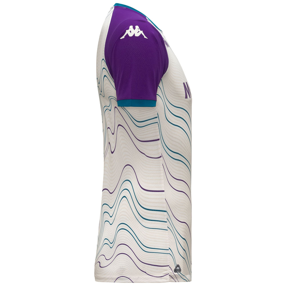 White Men's Slim Fit ACF Fiorentina Football Shirt in Textured Fabric 02