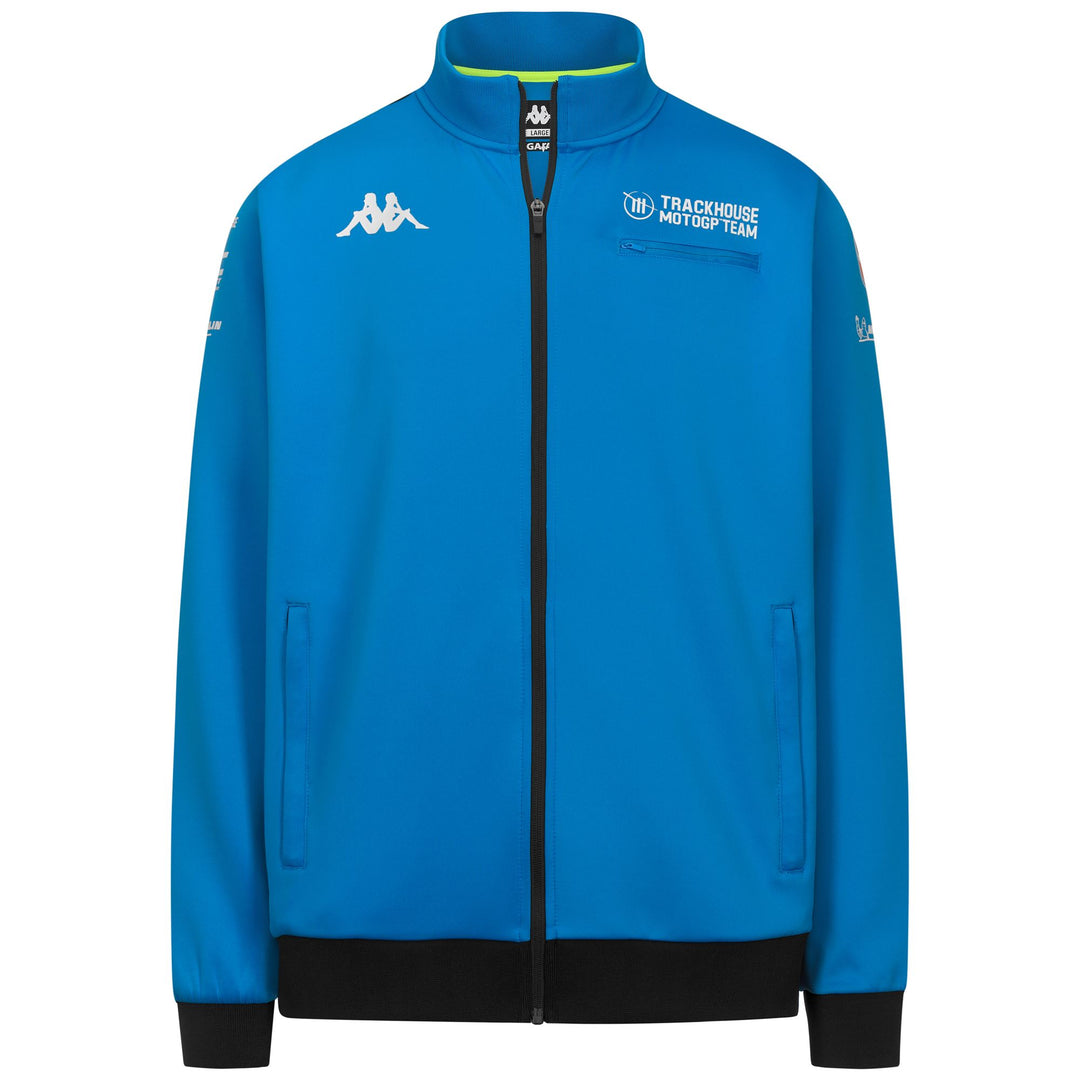 Felpa da uomo blu Trackhouse Moto GP Football con cerniera integrale 01