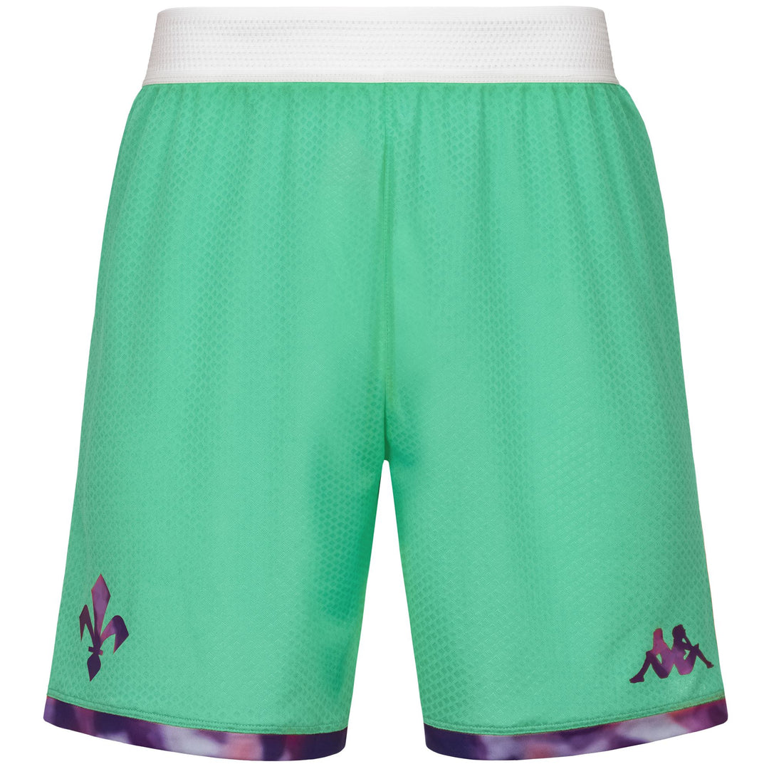 Pantaloncini da calcio ACF Fiorentina da uomo verdi con elastico in vita 01