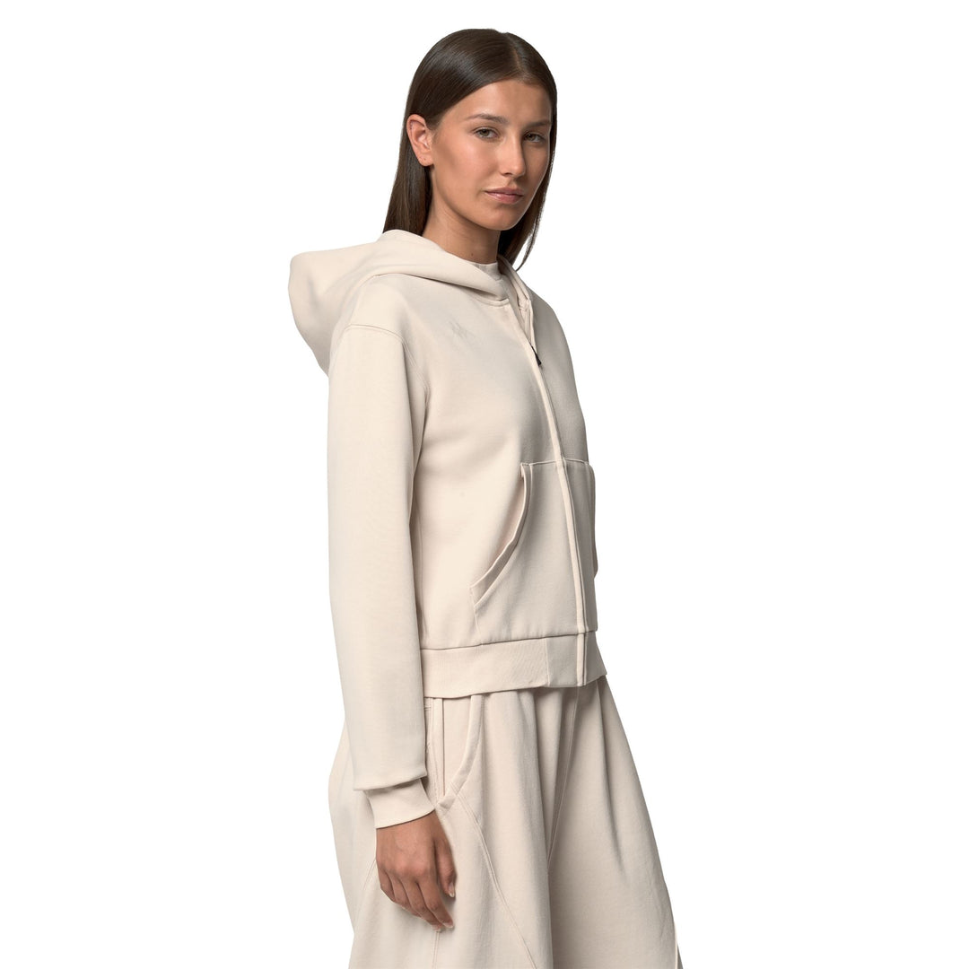 Beige Women's Regular Fit Full Zip Hoodie for Training main