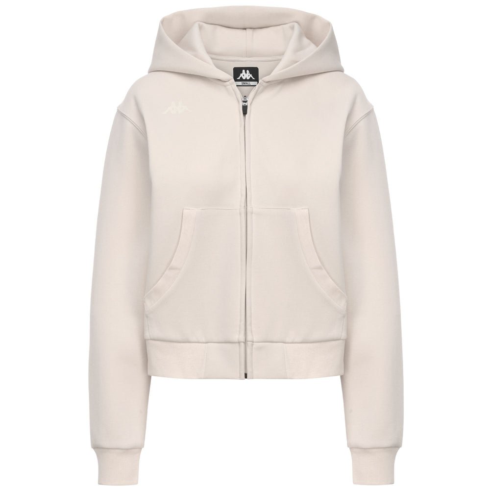 Beige Women's Regular Fit Full Zip Hoodie for Training 02