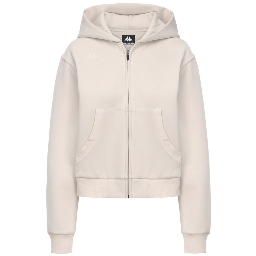 Beige Women's Regular Fit Full Zip Hoodie for Training main