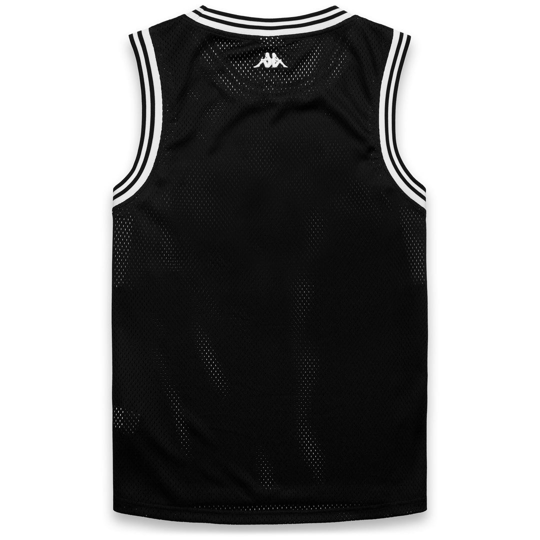 Canotta sportiva da uomo nera, vestibilità regolare, in poliestere. main