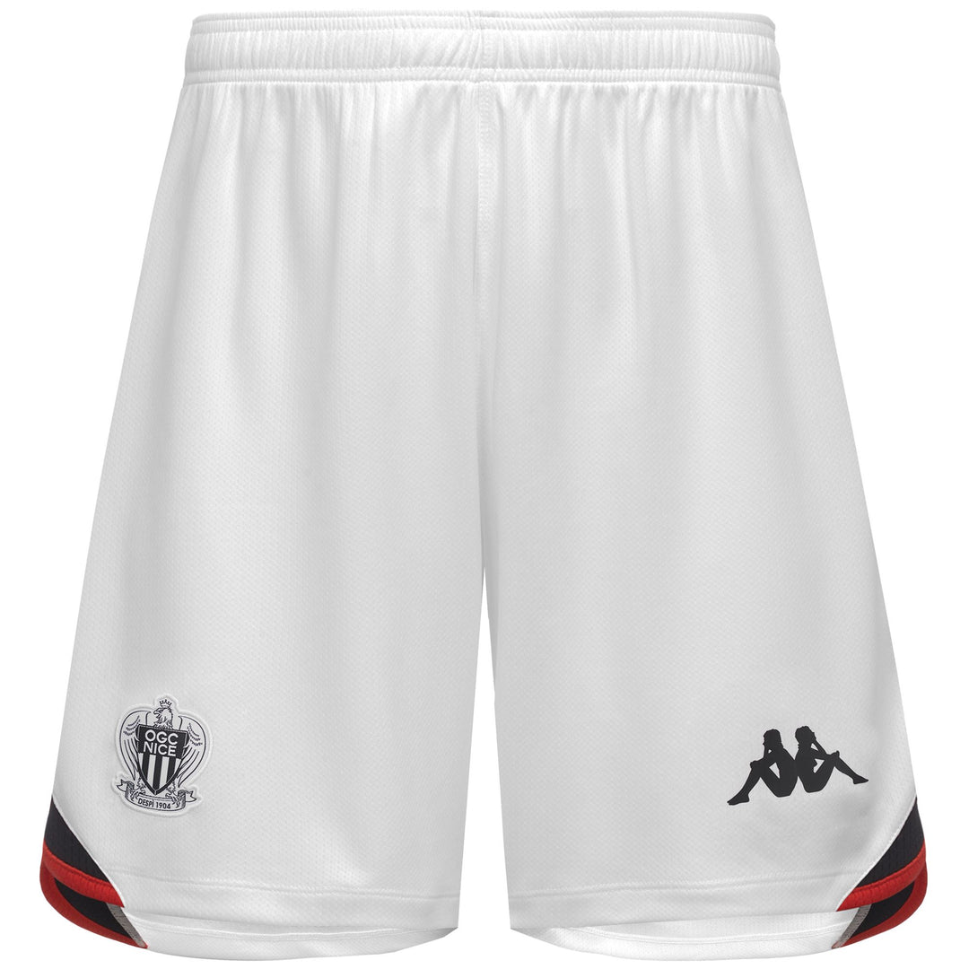 White and Red Men's Regular Fit Recycled Polyester Sport Shorts 01