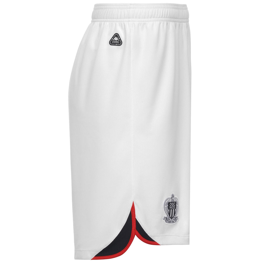 White and Red Men's Regular Fit Recycled Polyester Sport Shorts 02