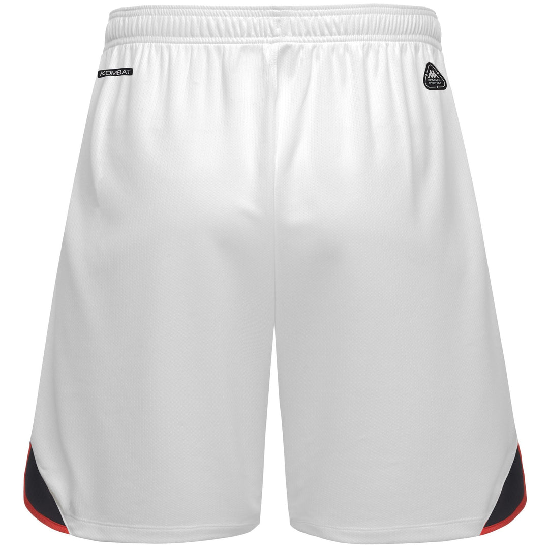White and Red Men's Regular Fit Recycled Polyester Sport Shorts main