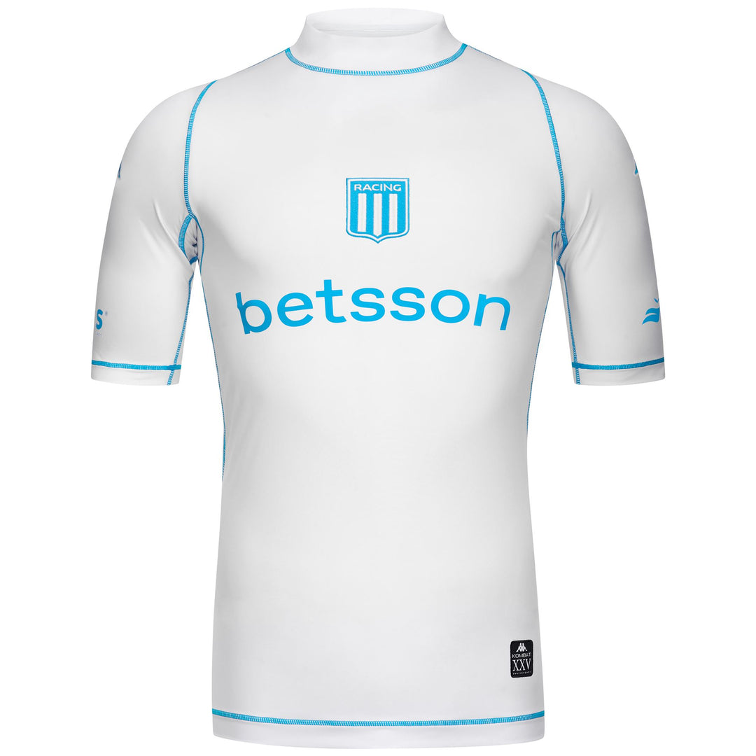 Maglia da calcio Racing Club da uomo bianca con tessuto iperelastico 01