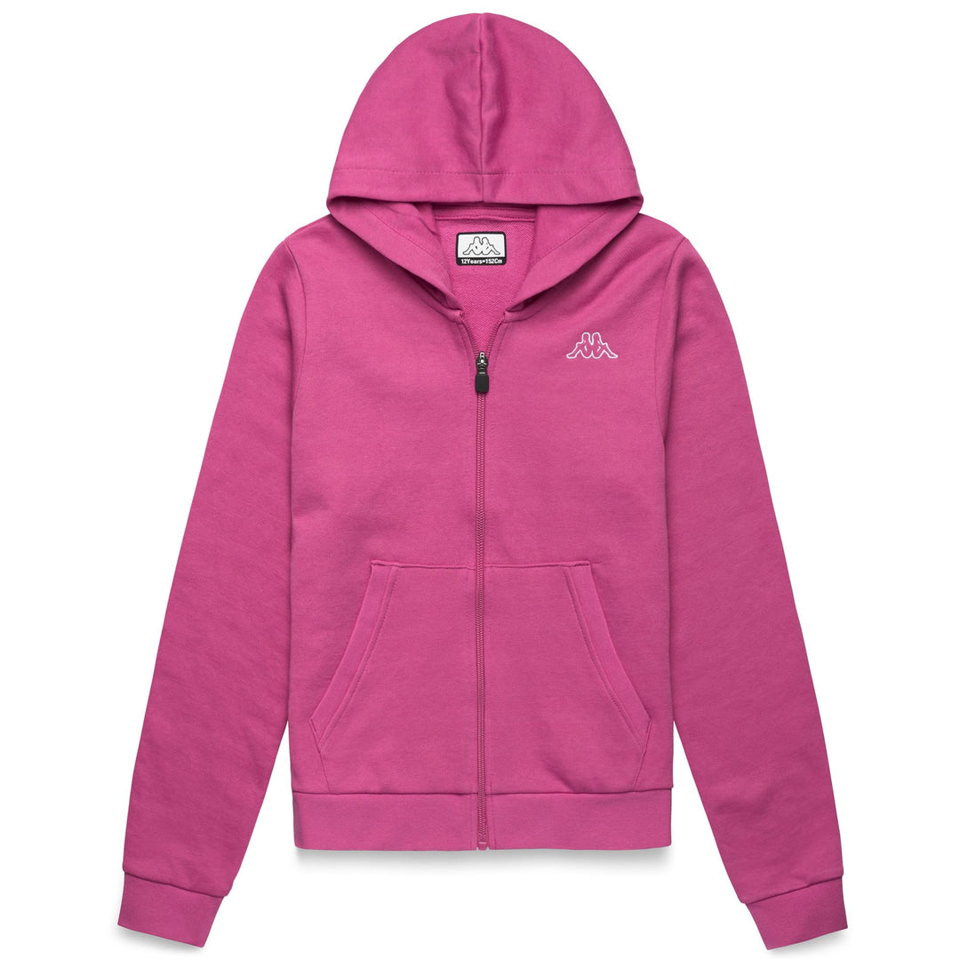 Felpa con cappuccio in pile unisex rossa per bambini con cerniera e tasche 01