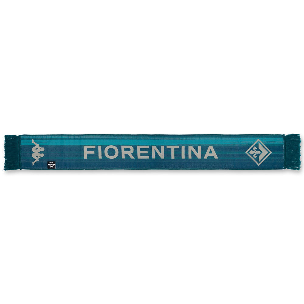 Turquoise grey Unisex Knitted Scarf with Team Patch 02