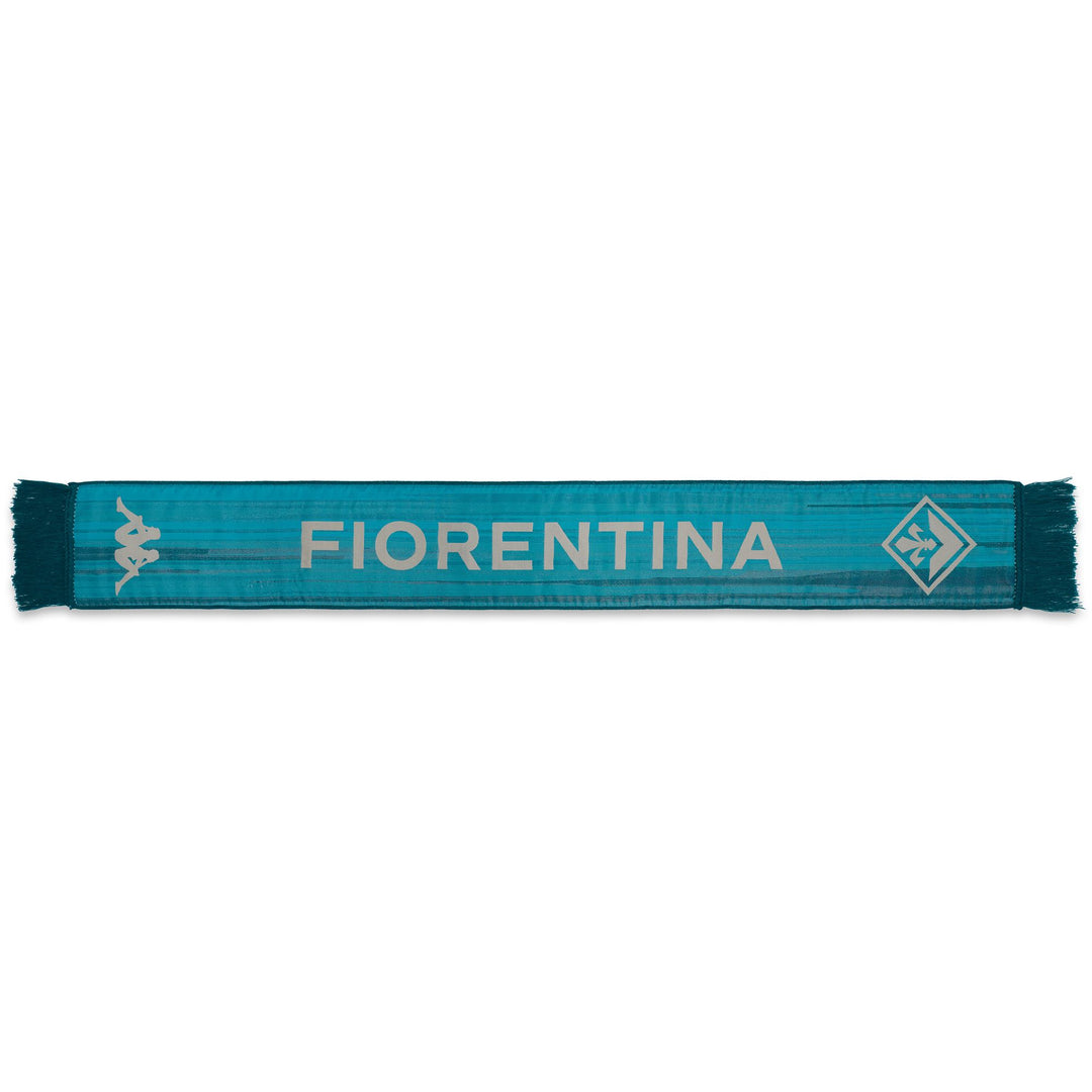 Turquoise grey Unisex Knitted Scarf with Team Patch 01