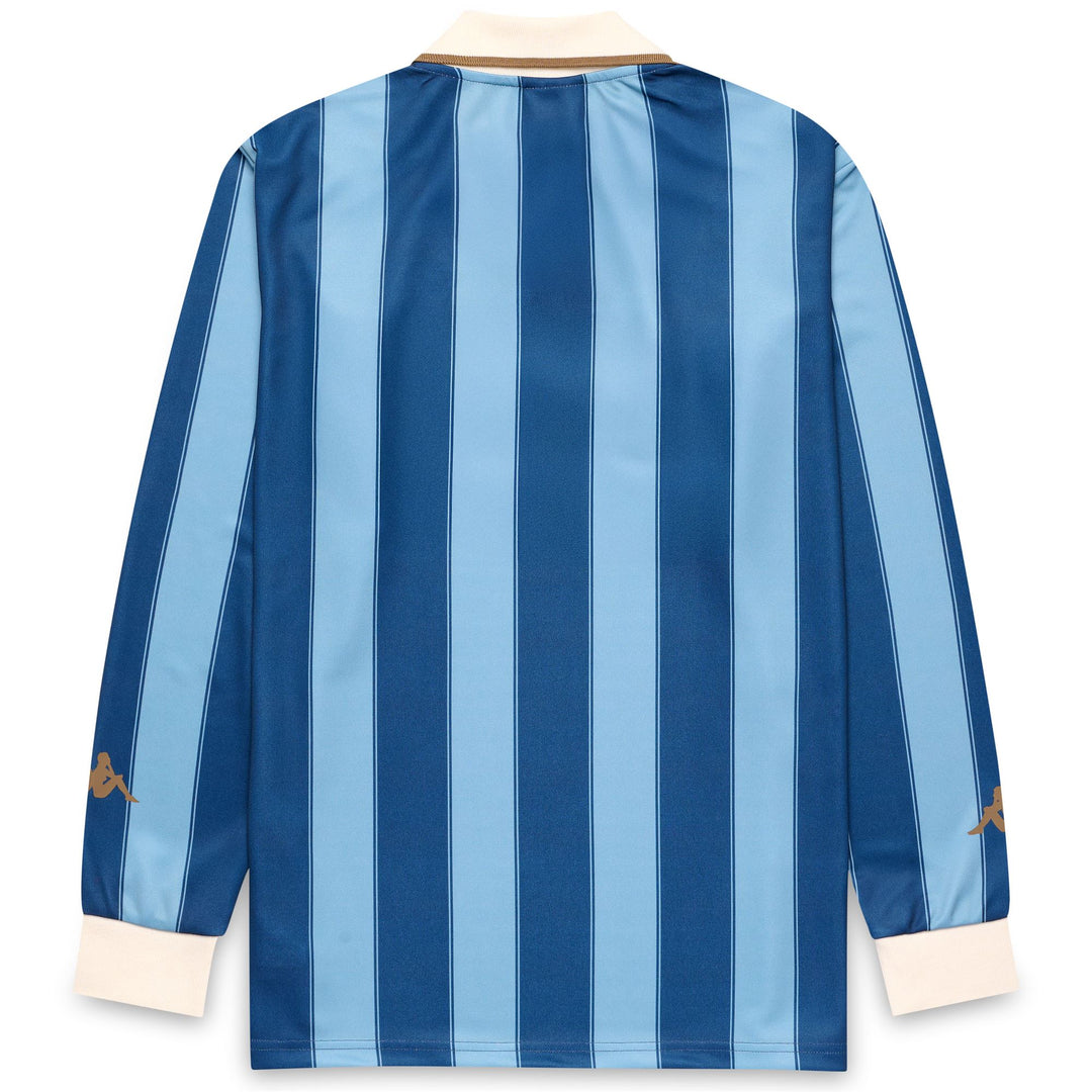 Polo da uomo a maniche lunghe blu con personalizzazioni main