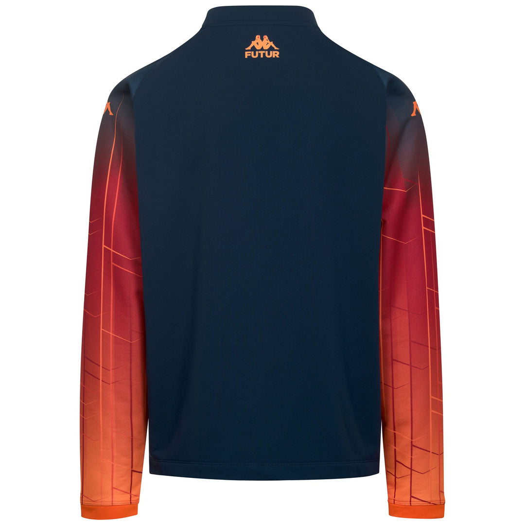 Blue-Dark/Orange Genoa Men’s Football Fleece Jacket with Slim Fit main
