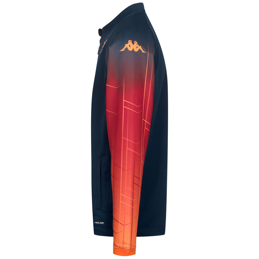 Blue-Dark/Orange Genoa Men’s Football Fleece Jacket with Slim Fit main