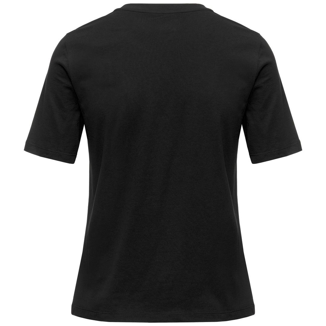 T-shirt noir en coton pour femme, coupe classique, style sport main