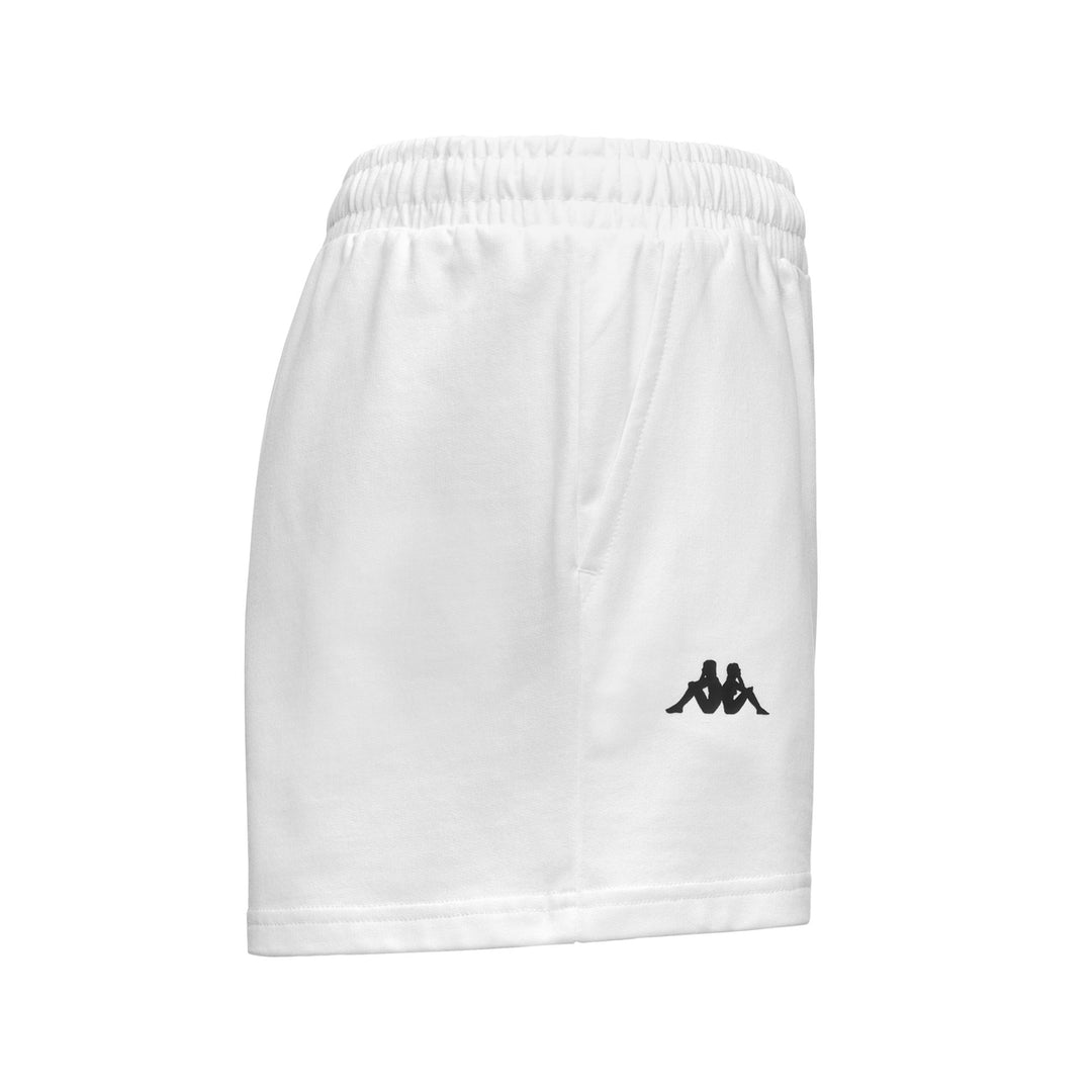 Short de sport blanc pour femme, coupe classique, en tissu éponge doux. main