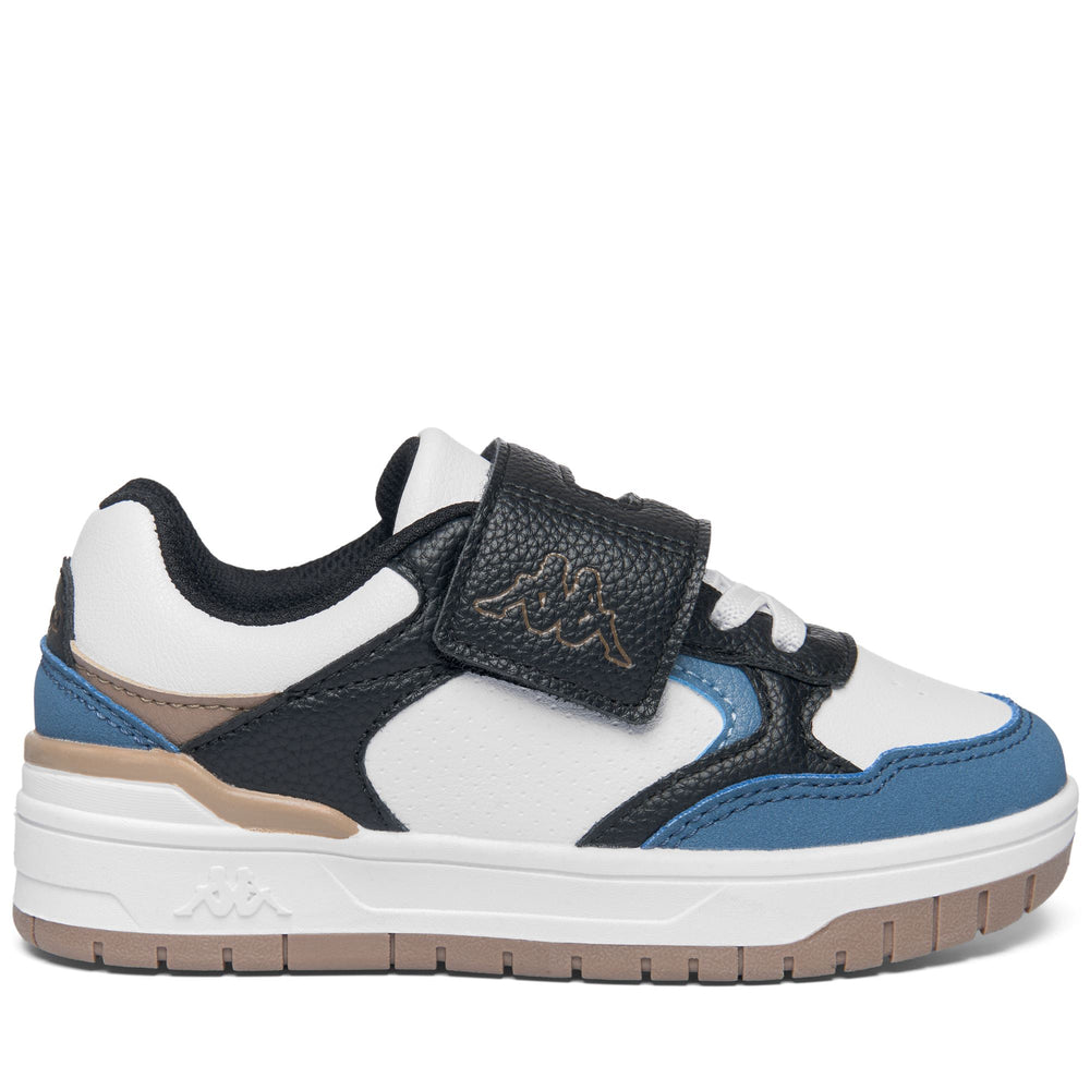 Grey and Blue Kid's Low Cut Walking Sneakers 02