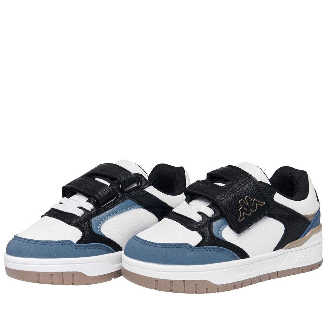 Baskets basses grises et bleues pour enfants 01