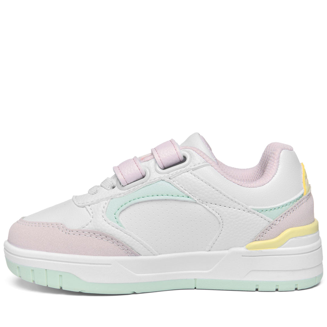 Grey and Pink Kid's Low Cut Walking Sneakers with Velcro Strap main