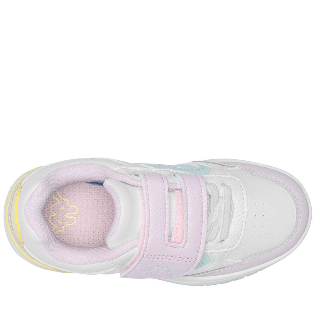 Grey and Pink Kid's Low Cut Walking Sneakers with Velcro Strap main