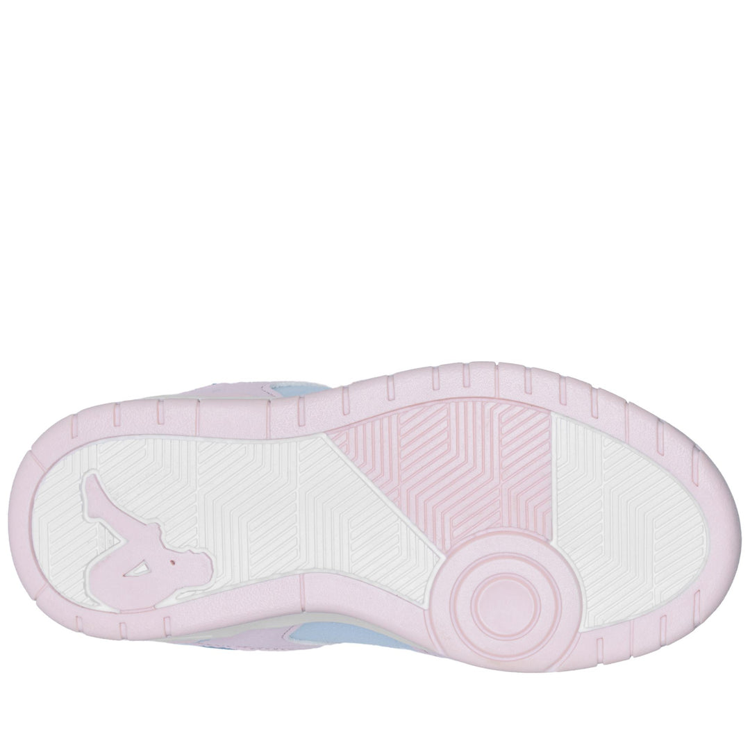 Baskets basses bleues pour enfant avec fermeture à scratch main