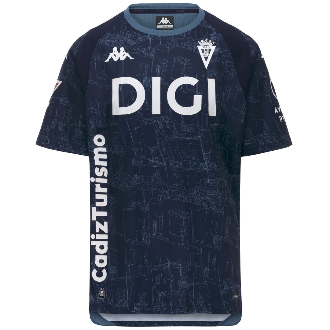 Camiseta de juego azul para hombre, corte regular, poliéster reciclado. 01