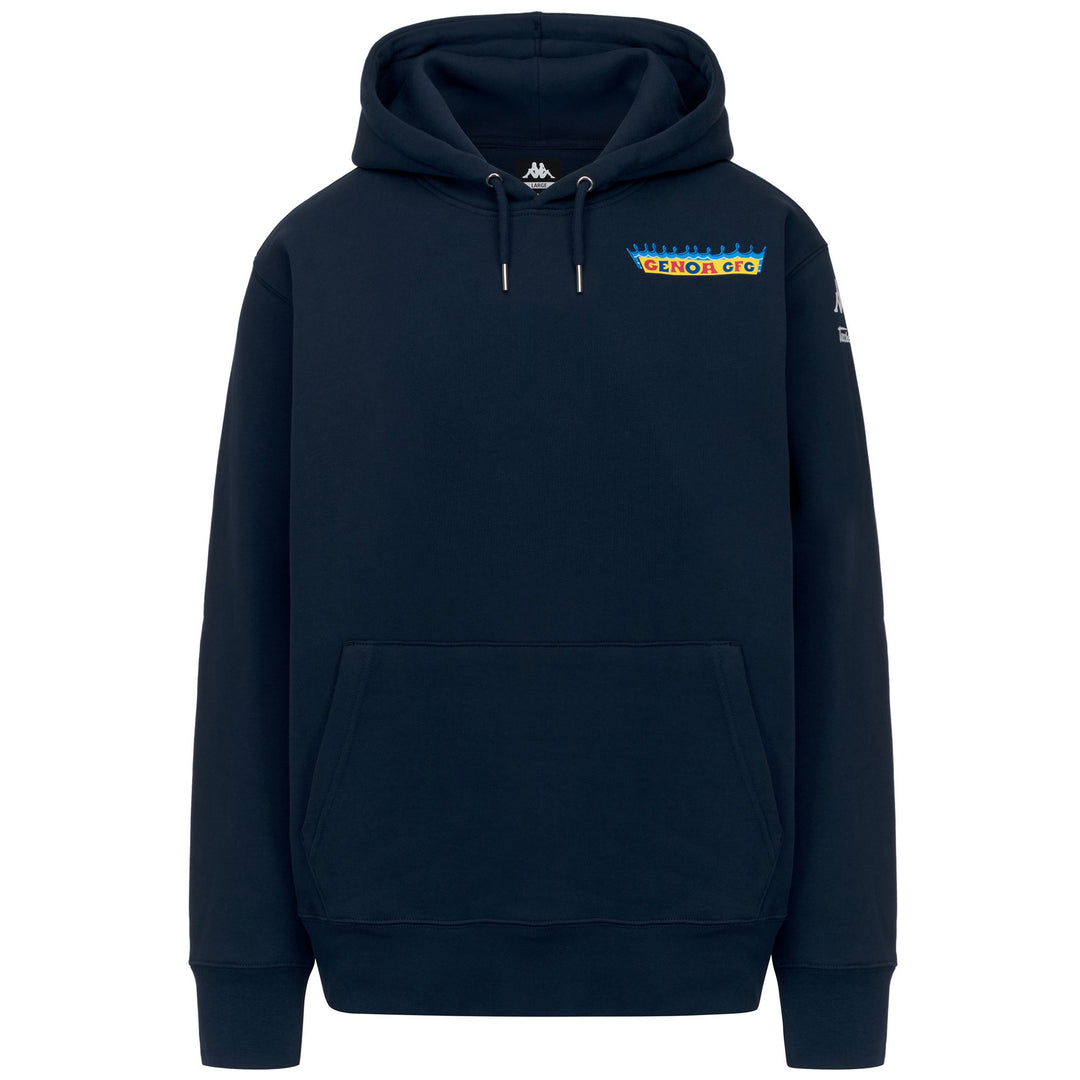 Blue Men's Genoa Football Fleece Hoodie with Kangaroo Pocket 01