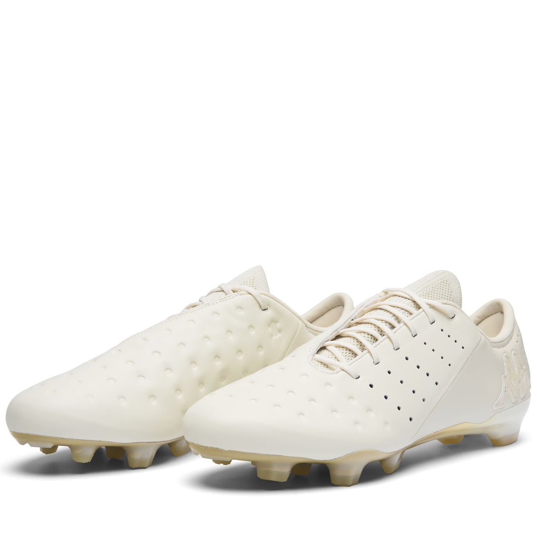 White Men's Low Cut Soccer Shoes for Firm Grounds 01